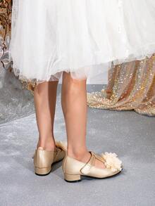 1 双时尚花卉装饰高跟女鞋，适合所有季节穿着 - 金色 - 查看 6