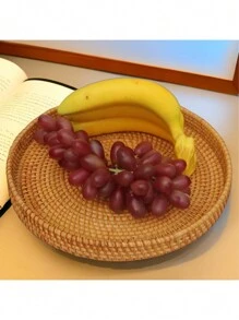 1 pieza Cesta de almacenamiento de estilo japonés hecha a mano , color liso de ratán + Cesto ideal para el hogar, sala de estar, restaurante y picnic al aire libre, Día de San Valentín, boda de san Valentín y cumpleaños