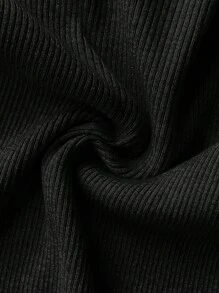 SHEIN Clasi Pull-over femme d'une seule couleur avec col ajouré, couche de base, tenue décontractée chic pour le travail, robe d'invité de mariage d'automne, Top à manches longues - Noir - Voir 7