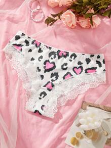 Bragas con encaje y estampado de leopardo para adolescentes