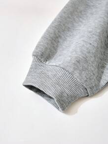 Conjunto de sudadera de cuello redondo de punto informal para niñas preadolescentes