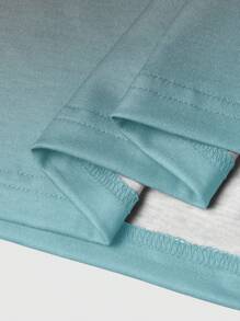 Manfinity Homme 大码男士渐变色圆领字母印花休闲长袖 T 恤，适合工作 - 彩色 - 查看 6