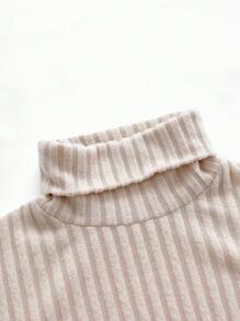 SHEIN Pregant Women Casual Solid Color High Neck Slim Fit Long Sleeve T-shirt, Jesień, Dla kobiet w ciąży