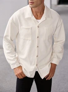 Manfinity CasualCool Chaqueta casual de hombre de unicolor con textura, adecuada para otoño