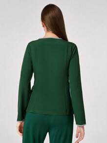 TaskEZ Contrast Color Block Simple Double Pocket Scrub Uniform Top Nurse Dresses Scrub Tops Scrub Bottoms Lab Coats Scrub Outwear Running Nurse & Uniform Scrubs Handwashing Pocketed Breathable