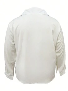 Women's Spring&Summer Plus Pocket Lapel Solid Shirt Blouse Tops