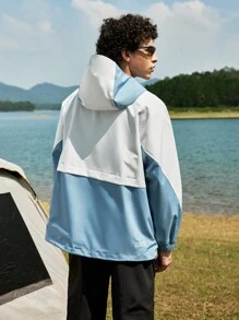 Manfinity Sport Corelite Áo khoác hoodie thường ngày thêu chữ Raglan tay áo màu tương phản cho nam - Nhiều màu - Xem 2