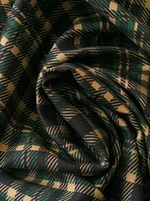 SHEIN Clasi Plus Size Women Winter Long Sleeve Dress, Elegant Plaid Pattern Women Outfit