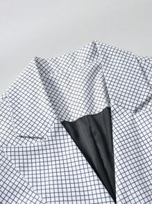 Calvornis Conjunto de 2 piezas de talla grande para hombre con camisa de manga larga con bolsillo y pantalón, estilo minimalista - Blanco y Negro - Ver 4