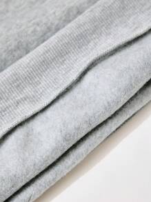 Conjunto de sudadera de cuello redondo de punto informal para niñas preadolescentes