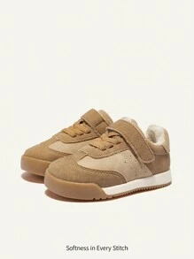 Toddler Retro Casual Sneakers, Soft Sole, Warm Lining, Thick Sole, Autumn Winter