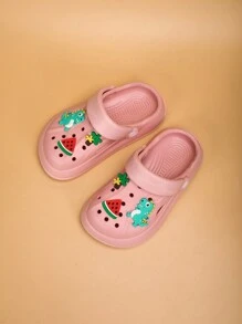 透气防滑软底休闲室内/户外拖鞋，适合幼儿，简约设计适合男孩和女孩 - 粉色 - 查看 2