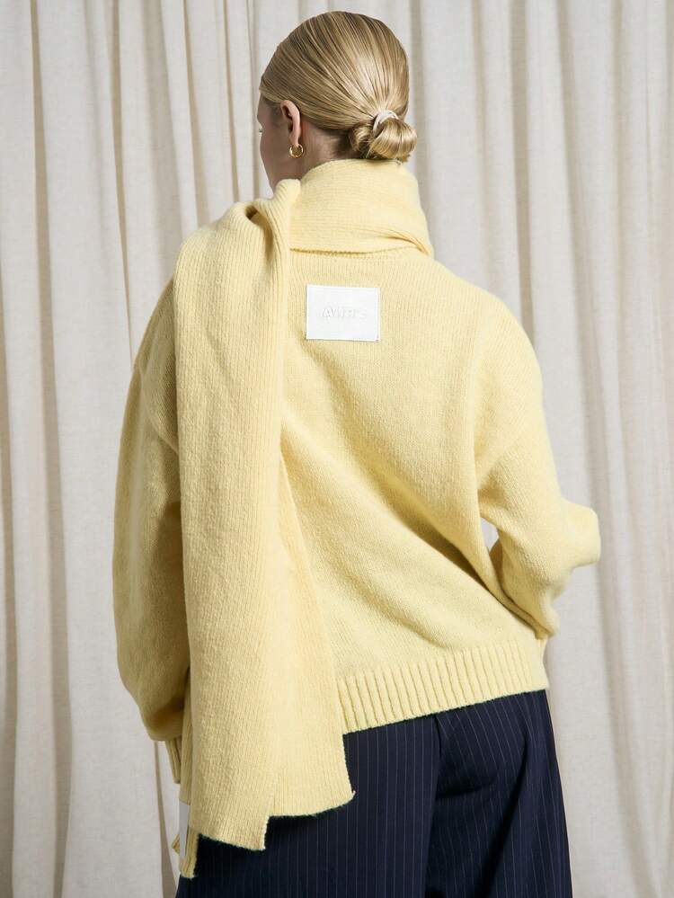 Chunky Knit Oversized Sweater Co-Ord With Scarf