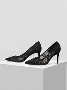 MOTF PREMIUM SEXY LACE SHEER POINT TOE STILETTO HIGH HEELS, FASHION FOR EVENING PARTY FOR AND VIBE, AND WINTER, FOR VALENTINE'S DAY, SPRING SHOES, SPRING BREAK EASTER PROM HEELS FOR CHRISTMAS