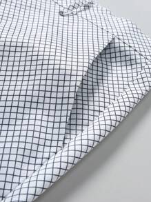 Calvornis Conjunto de 2 piezas de talla grande para hombre con camisa de manga larga con bolsillo y pantalón, estilo minimalista - Blanco y Negro - Ver 5