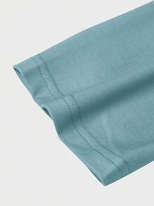 Manfinity Homme 大码男士渐变色圆领字母印花休闲长袖 T 恤，适合工作 - 彩色 - 查看 4