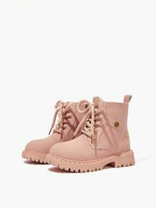 Giày bốt đi tuyết ngoài trời thời trang màu hồng All-Match có lót giữ nhiệt dành cho bé gái, phù hợp cho mùa thu/đông - Hồng - Xem 5