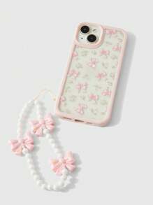 ROMWE Kawaii 1 件粉色蝴蝶结设计手机壳适用于 iPhone 11 12 13 14 15 Pro Max - 彩色 - 查看 4