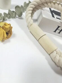 1 pieza Sujetacortinas magnético hecho a mano simple y moderno de cuerda, cuerda de amarre de madera para la decoración del hogar en la sala de estar y el dormitorio - Beis - Ver 6