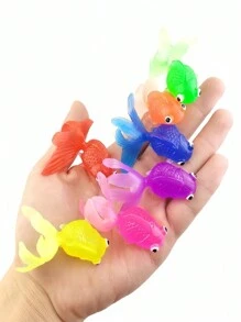 5/10/20/30 Piezas Peces de goma blandos con ojos grandes decoración de acuario juguetes de pesca de dibujos animados como regalo en Navidad, juguetes de playa, juguetes sensoriales, juguetes lindos, juguetes de natación - Multicolor - Ver 2