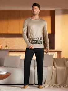 Conjunto de pijama para hombre cómodo y elegante, ropa informal para estar en casa