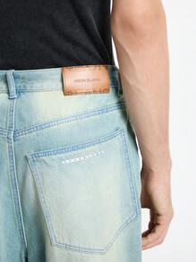 NEON BLANC 男士长款宽松街头风格阔腿牛仔裤，秋冬