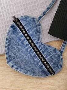 Conjunto de 2 piezas para bebé/niña pequeña con Top de punto con cuello de volantes y falda estampada y rasgada, incluye bolsa - Multicolor - Ver 3