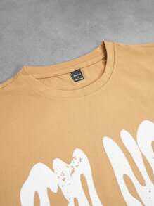 Manfinity Streetrush T-shirt graphique d'été décontracté et oversize avec slogan pour hommes
