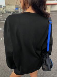 DAZY 万圣节女式圆领针织图案印花运动衫 - 黑色 - 查看 6
