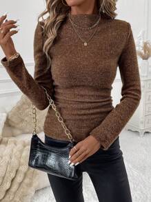 SHEIN Clasi Camiseta térmica de manga larga y ajustada para mujer en invierno, prendas de invierno para mujer