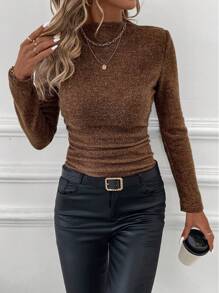 SHEIN Clasi Camiseta térmica de manga larga y ajustada para mujer en invierno, prendas de invierno para mujer