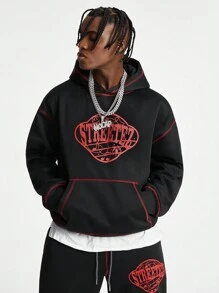 Manfinity VCAY Conjunto de sudadera holgada de manga larga de punto para hombres