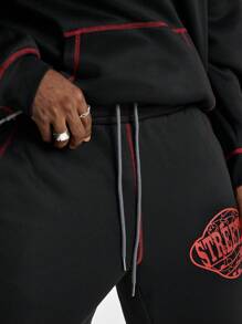 Manfinity VCAY Conjunto de sudadera holgada de manga larga de punto para hombres