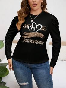SHEIN Clasi Casual Simple Plus Size Women's Solid Color Long Sleeve T-Shirt
