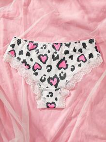 Bragas con encaje y estampado de leopardo para adolescentes