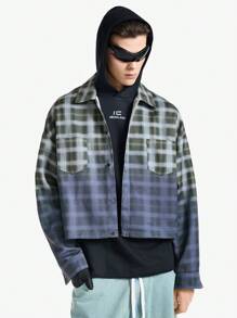 NEON BLANC 男士编织休闲格子渐变印花长袖衬衫 - 紫羅蘭色 - 查看 2