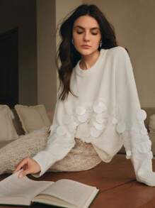 Anewsta Handmade Beaded & Sequined Delicate Pullover Sweater