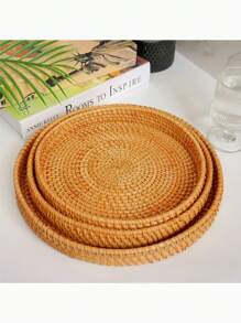 1 pieza Cesta de almacenamiento de estilo japonés hecha a mano , color liso de ratán + Cesto ideal para el hogar, sala de estar, restaurante y picnic al aire libre, Día de San Valentín, boda de san Valentín y cumpleaños
