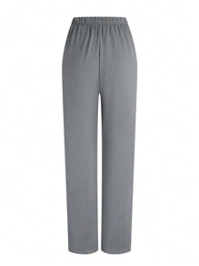 Scrubzie Solid Color V-Neck Short Sleeve Top With Pockets And Elastic Waist Pants Scrub Uniform Set