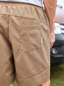 In My Nature 男式抽绳腰部户外短裤，带迷彩细节 - 咖啡棕 - 查看 6