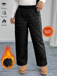 Calvaya 大码纯色简约长裤，休闲日常穿着