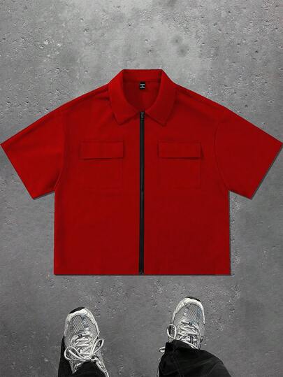 Manfinity EMRG 男士休闲百搭纯色短袖衬衫