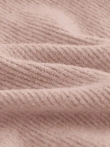 Cozy Pixies Baby Girl 2pcs Set Solid Color Knit Soft Round Neck Ruffle Trim Long Sleeve Top And Elastic Waist Casual Pants