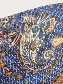 Soleia 花卉印花露背結飾細節抹胸 - 藏蓝色 - 查看 3