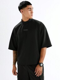 SWAVVY Camiseta de manga corta informal de punto y ajuste holgado de unicolor, estilo joven, para hombres, verano