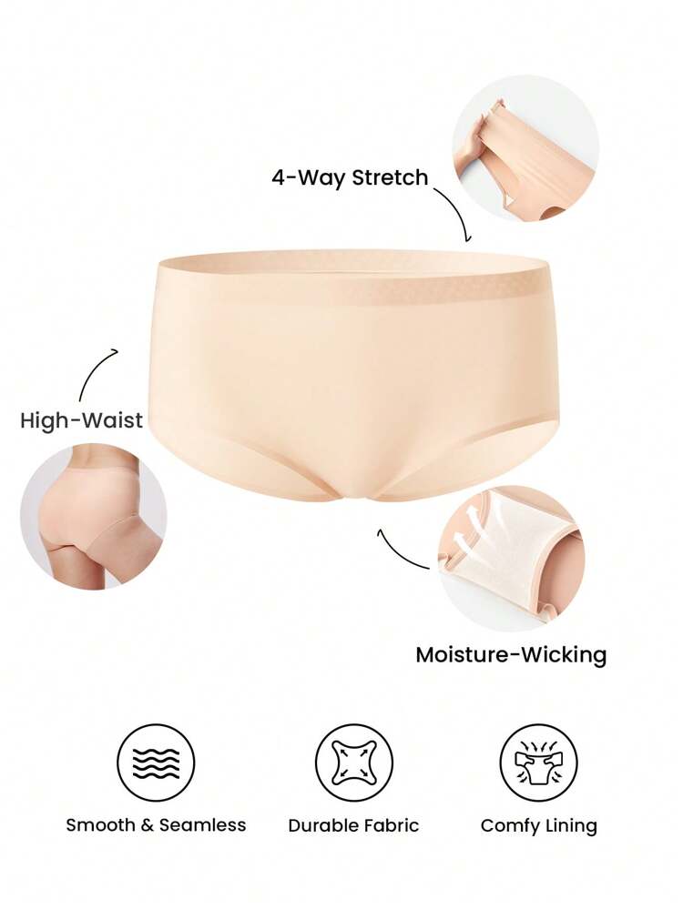 3-Pack High-Waist Seamless No-Show Briefs Set