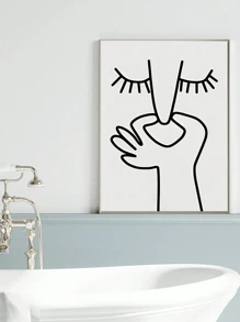 一幅现代印刷引文艺术海报，捏鼻图案海报，房间装饰，浴室，卫生间，走廊，楼梯，墙壁装饰画，家居装饰帆布画，节日装饰家居