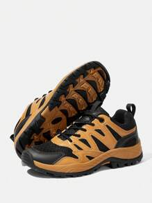 OUTDOORSY Women's Elastic Lace-Up Mesh Breathable Hiking Shoes Brown For And Vibe And Spring Shoes Spring Break Easter