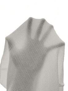 Solid Batwing Sleeve Sweater Vest - Grey - View 7
