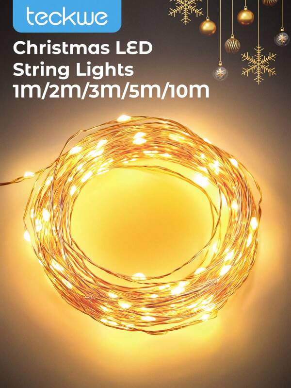 Teckwe LED String Lights,LED Fairy Lights Battery Operated String Lights,Copper Wire Fairy Lights,Decoration For Bouquet,Cake,Atmosphere,Battery Powered,Indoor,Outdoor,Wedding,Dormitory,Gift Decoration And Ambient Lighting